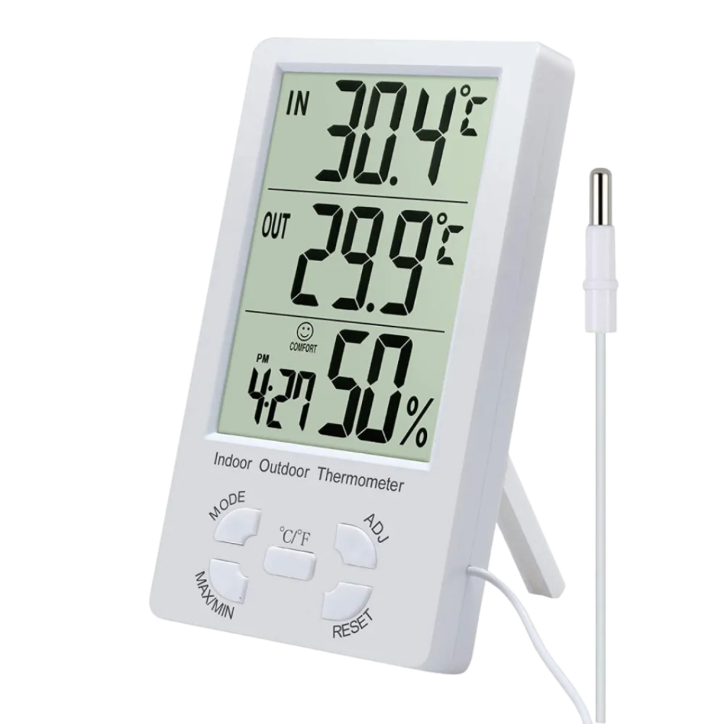 2-i-1 LCD digitalt termometer og hygrometer