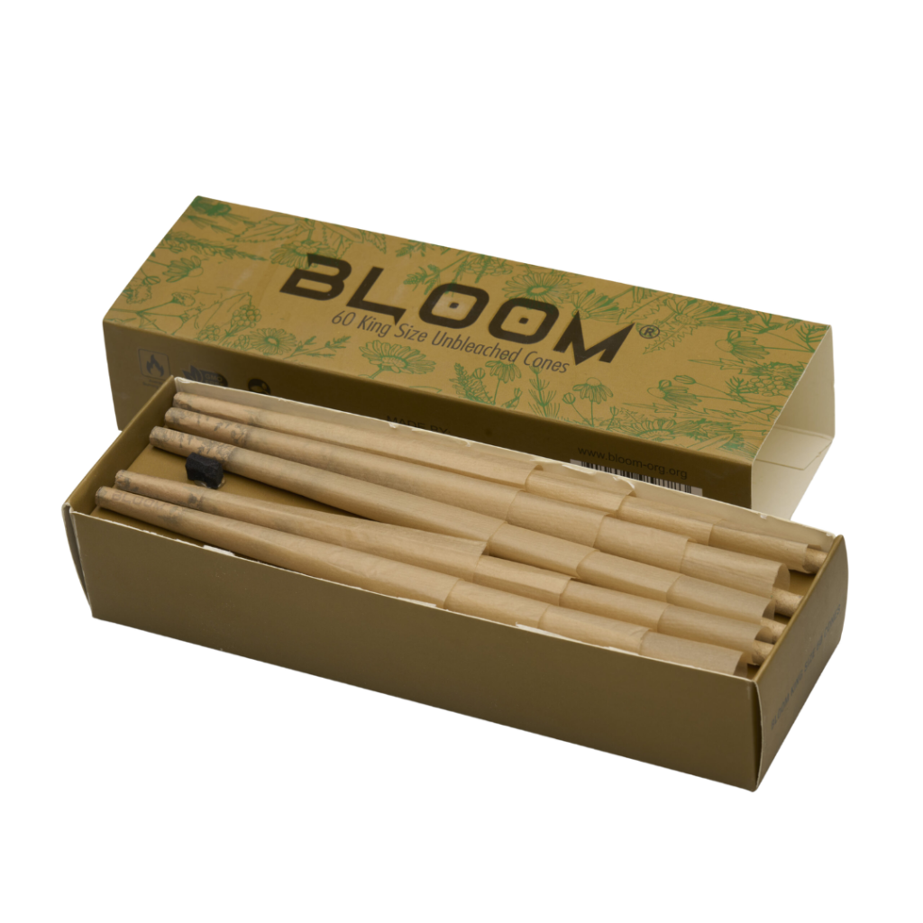 Bloom Unbleached cones King Size 60 stk