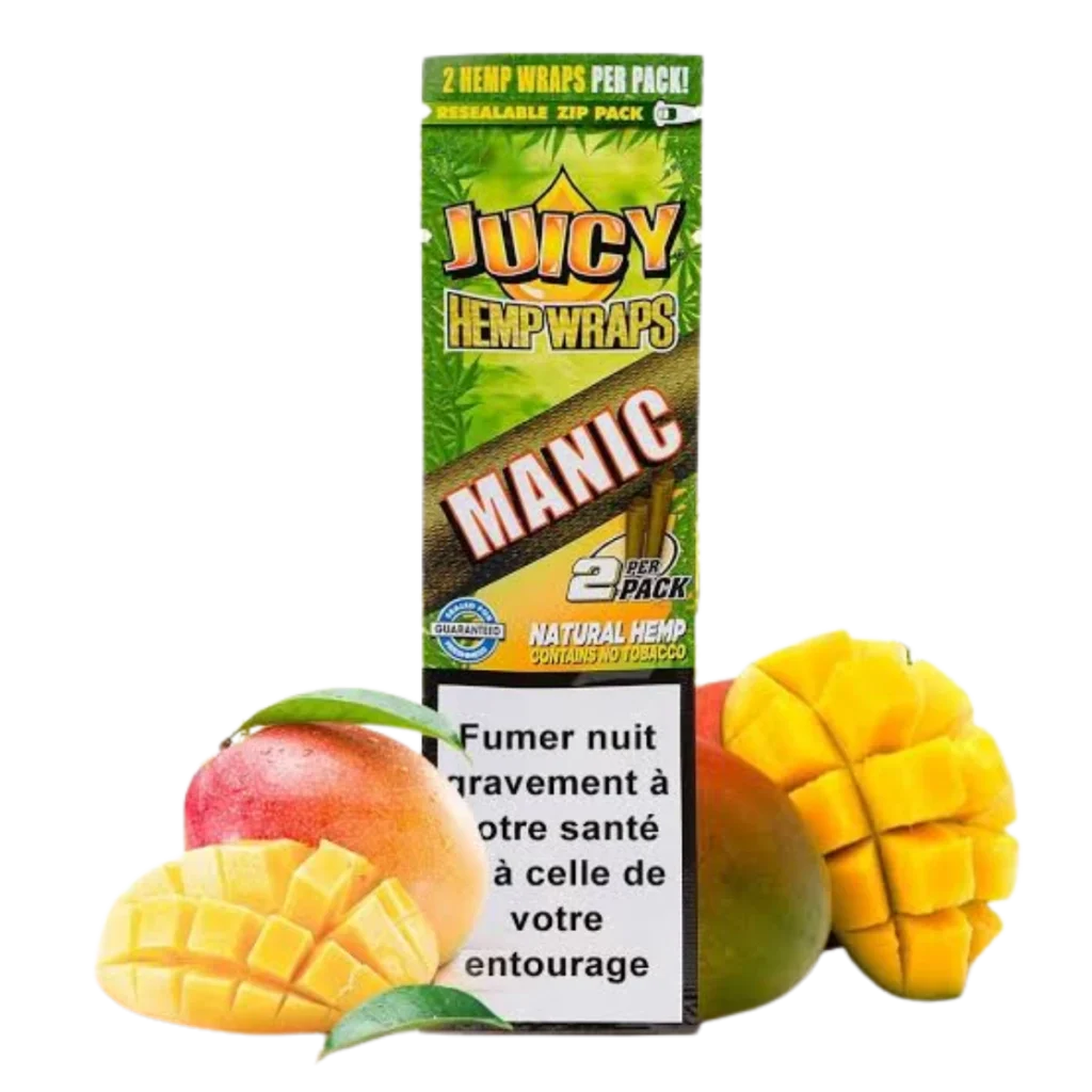 JUICY® Hemp Wraps Manic – Mango & Papaya, 2 stk.